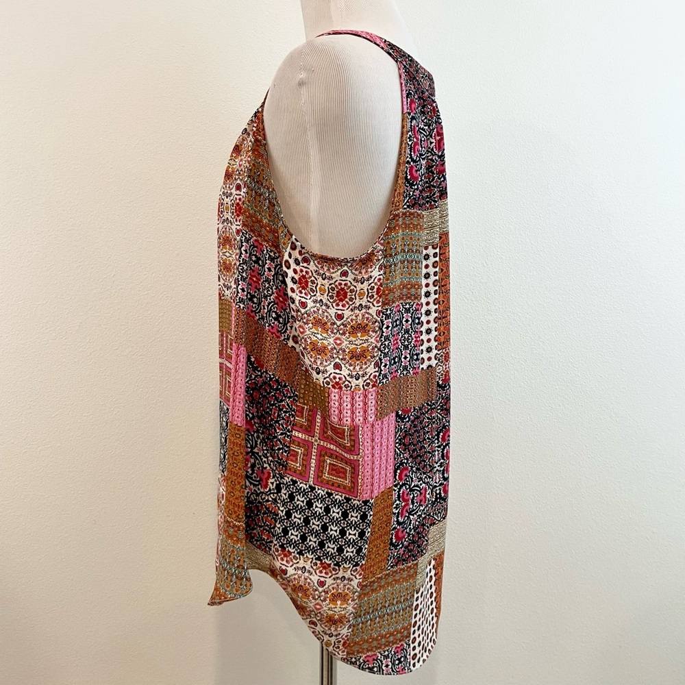 Rose + Olive | Patchwork Sleeveless Multicolor Top - image 4